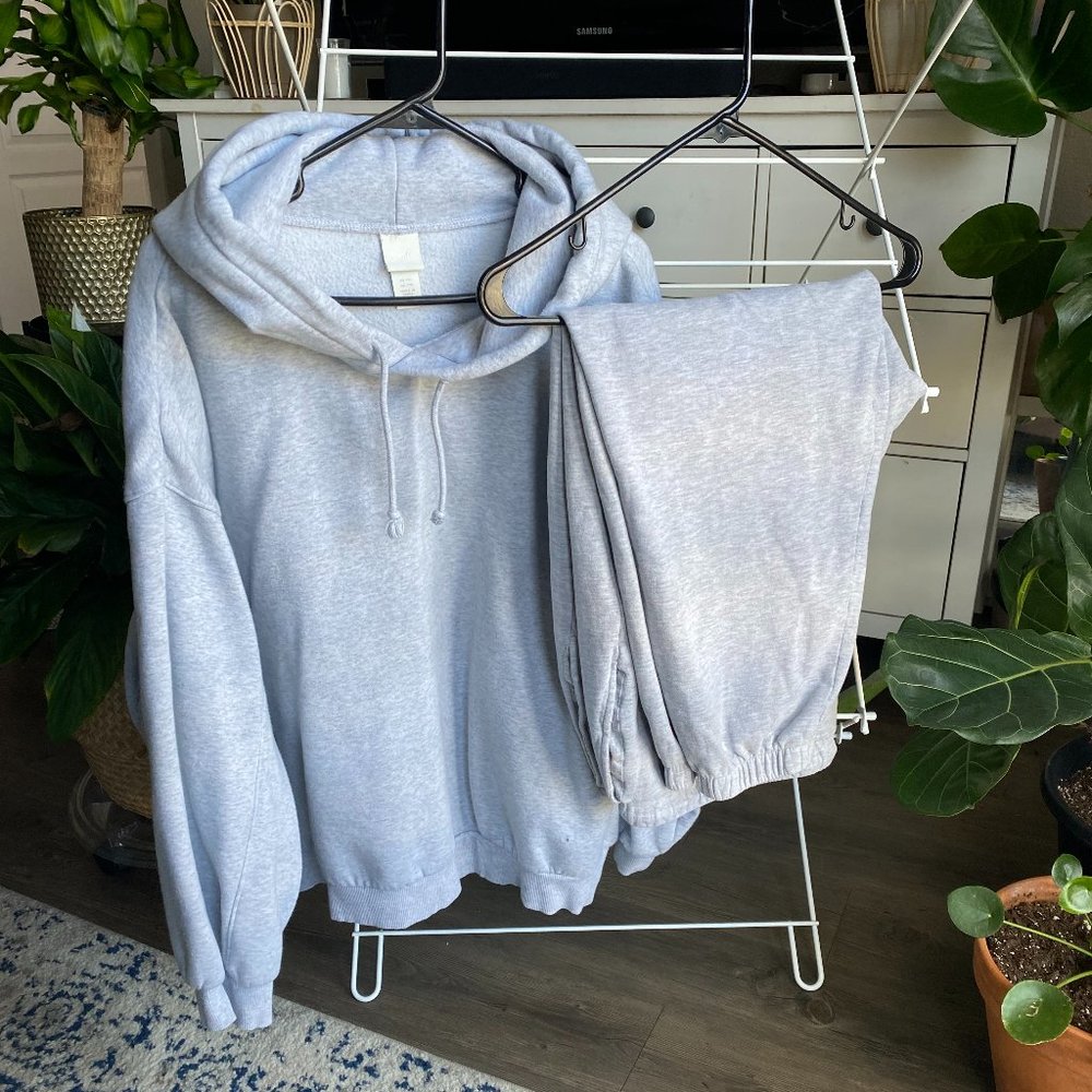 H&M Oversized Heather Grey Sweat Suit